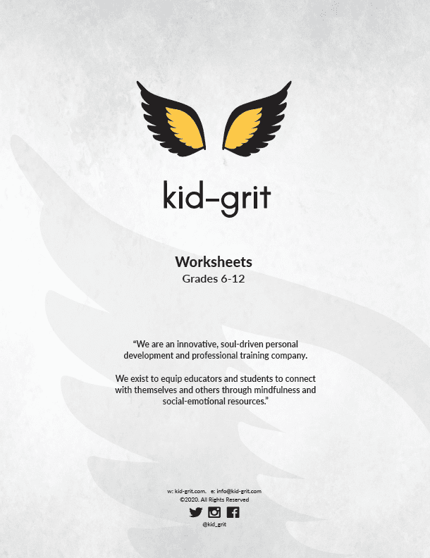 kid-grit WORKSHEET BOOKLET (6-12th) kid-grit WORKSHEET BOOKLET (6-12th)
