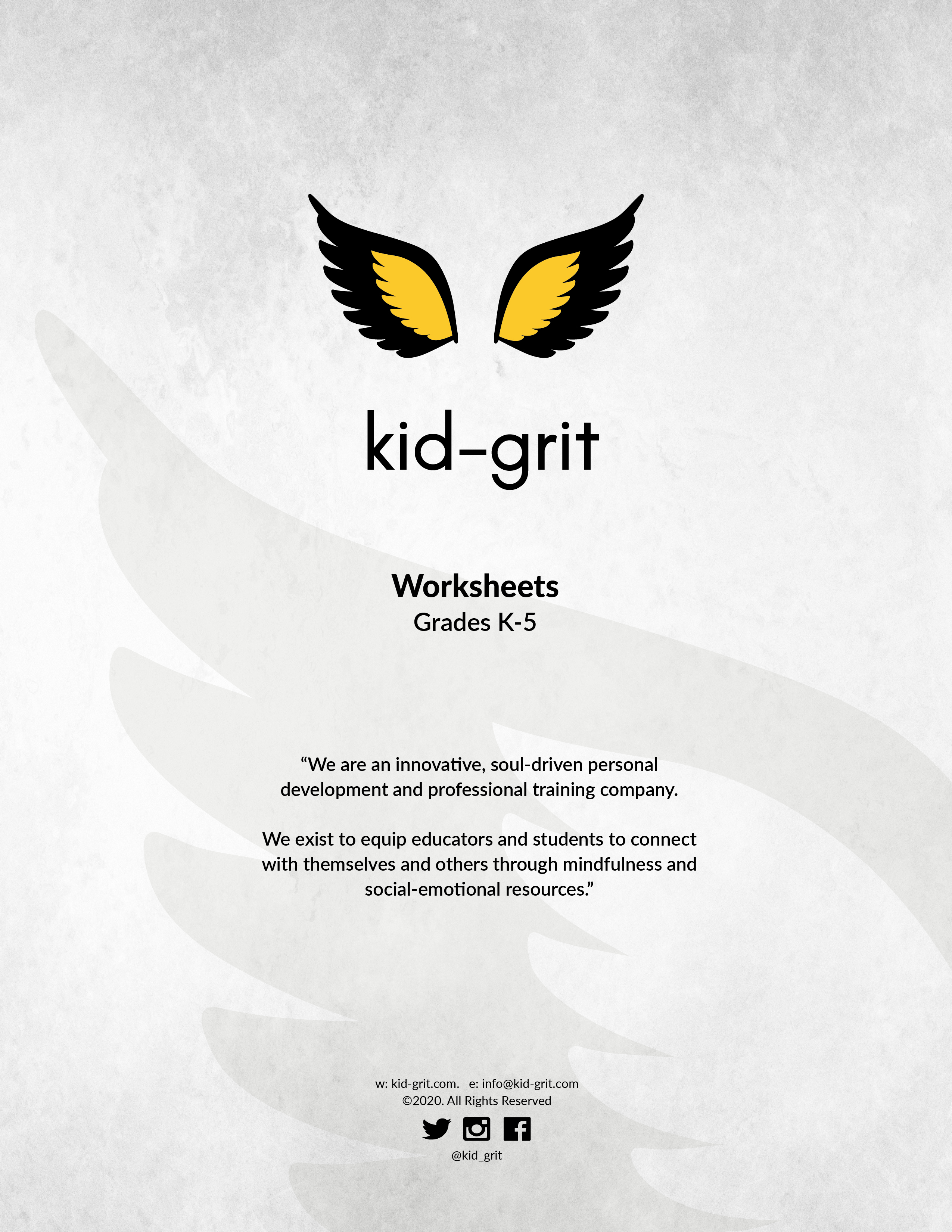 kid-grit WORKSHEET BOOKLET (K-5th)